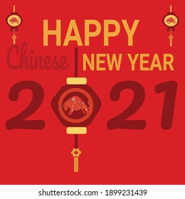 Various kind celebrations of Chinese new year 2021 with character of the ox. Vector abstract illustrations the chinese new year for poster, background or card. 
