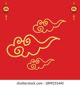 Various kind celebrations of Chinese new year 2021 with character of the ox. Vector abstract illustrations the chinese new year for poster, background or card. 
