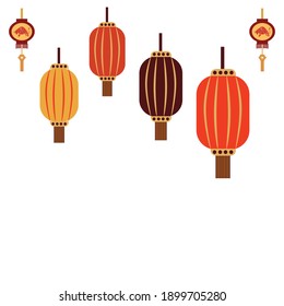 Various kind celebrations of Chinese new year 2021 with character of the ox. Vector abstract illustrations the chinese new year for poster, background or card. 
