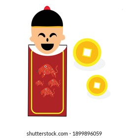 Various kind celebrations of Chinese new year 2021 with character of the ox. Vector abstract illustrations the chinese new year for poster, background or card. 
