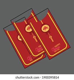 Various kind celebrations of Chinese new year 2021 with character of the ox. Vector abstract illustrations the chinese new year for poster, background or card. 
