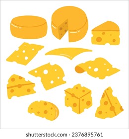 Various kind delicious cheese shape