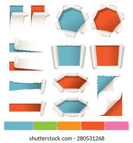 Various Kind of Torn Paper Objects