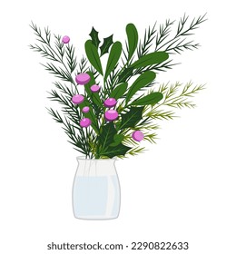 Various kinds of beautiful flowers arranged in jars and vases. on a white background vector illustration in the flat style