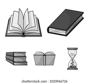 Various kinds of books. Books set collection icons in monochrome style vector symbol stock illustration web.