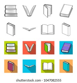 Various kinds of books. Books set collection icons in outline,flet style vector symbol stock illustration web.