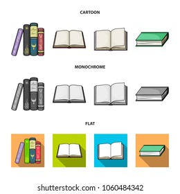 Various kinds of books. Books set collection icons in cartoon,flat,monochrome style vector symbol stock illustration web.