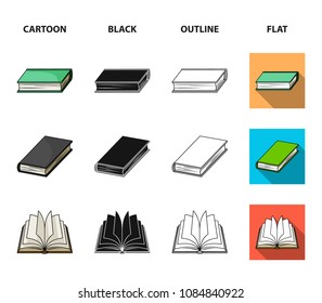 Various kinds of books. Books set collection icons in cartoon,black,outline,flat style vector symbol stock illustration web.