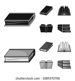 Various kinds of books. Books set collection icons in black,monochrom style vector symbol stock illustration web.