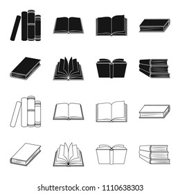 Various kinds of books. Books set collection icons in black,outline style vector symbol stock illustration web.