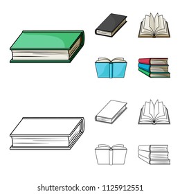 Various kinds of books. Books set collection icons in cartoon,outline style vector symbol stock illustration web.