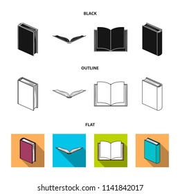Various kinds of books. Books set collection icons in black,flat,outline style vector symbol stock illustration web.