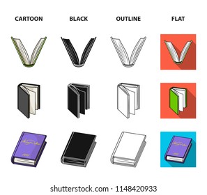 Various kinds of books. Books set collection icons in cartoon,black,outline,flat style vector symbol stock illustration web.