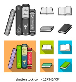 Various kinds of books. Books set collection icons in monochrome,flat style vector symbol stock illustration web.