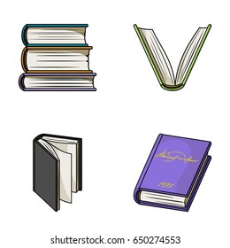 Various kinds of books. Books set collection icons in cartoon style vector symbol stock illustration web.