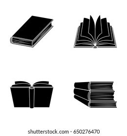 Various kinds of books. Books set collection icons in black style vector symbol stock illustration web.