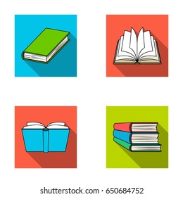 Various kinds of books. Books set collection icons in flat style vector symbol stock illustration web.