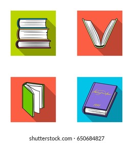 Various kinds of books. Books set collection icons in flat style vector symbol stock illustration web.