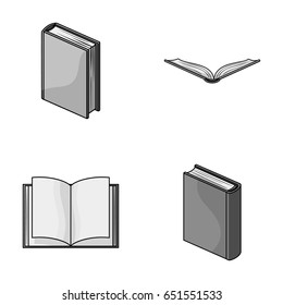 Various kinds of books. Books set collection icons in monochrome style vector symbol stock illustration web.