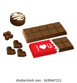 various kinds of chocolate. vector illustration