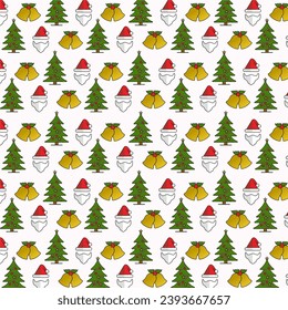 various kinds of Christmas icons become patterns