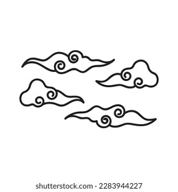 various kinds of cloud-shaped lines logo vector