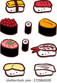 Various kinds of delicious sushi