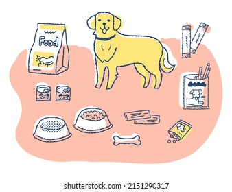 Various kinds of dog food