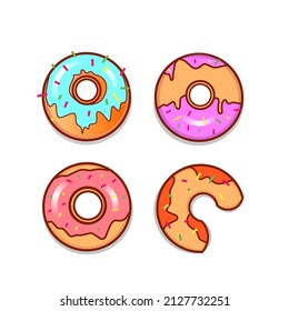 various kinds of donut cake vector designs