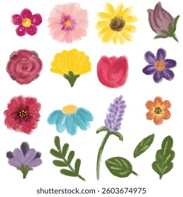 various kinds of flower paintings