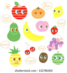 various kinds of fruit, speaking character