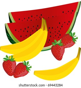 various kinds of fruit that contains many vitamins and good health