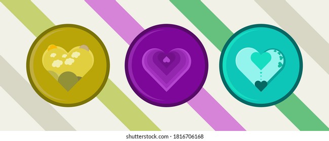 Various Kinds Of Heart Template Icon