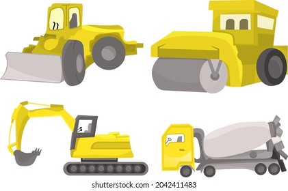 various kinds of heavy equipment vehicles for construction