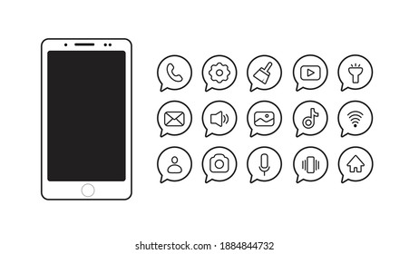 Verschiedene Arten von Symbolfunktionen auf dem Smartphone