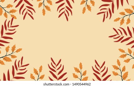 Various kinds of leaf pattern bordered background 