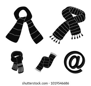 Various kinds of scarves, scarves and shawls. Scarves and shawls set collection icons in black style vector symbol stock illustration web.