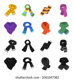 Various kinds of scarves, scarves and shawls. Scarves and shawls set collection icons in black,cartoon style vector symbol stock illustration web.