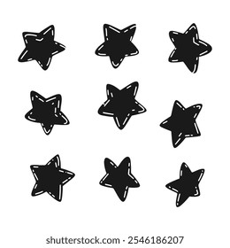 various kinds of star shapes in hand drawing