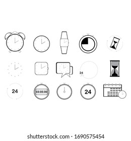 various kinds of timepiece icons "clock"