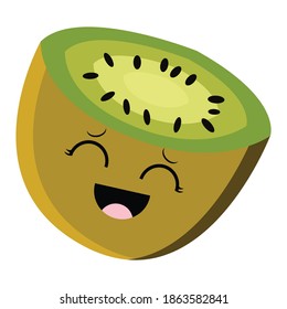 various kinds of tomato and kiwi fruit icons in the forest.