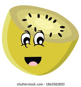 various kinds of tomato and kiwi fruit icons in the forest.