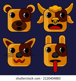 Various kinds of unique interesting animal head shapes