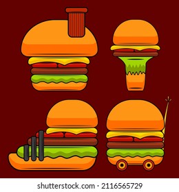 Various kinds of unique and interesting burger shapes