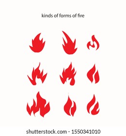 various kinds of vector flame shapes