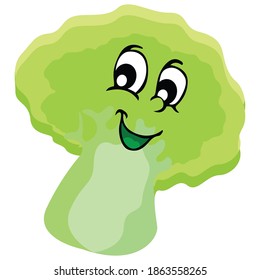 various kinds of vegetable icons of broccoli and chilies in the forest.