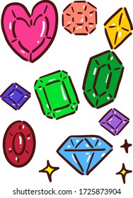 Various kinds of wonderful jewelry icon set