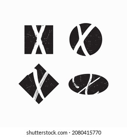 various kinds of x initial broken logo vector image 