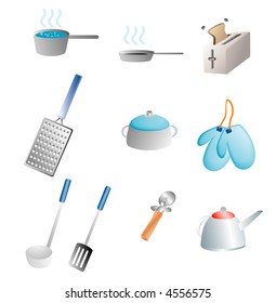 various kitchen items related to cooking