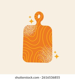 Various kitchen utensils cutting boards, gloves, grater, blender, knife, ladle, whisk, rolling pin, frying pan, salt shaker, cup, and measuring cup. Flat vector illustration. Cooking tools and kitchen